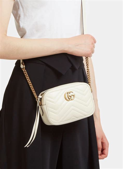 gucci marmont matelasse mini white|Gucci Marmont small shoulder bag.